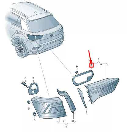 NEW VOLKSWAGEN T-ROC A11 REAR LEFT INNER TAILLIGHT SEAL 2GA945197
