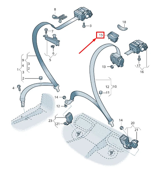 NEW AUDI E-TRON GEN REAR SEATBELT COVER 8W085776351I
