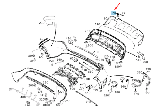 new mercedes-benz gla x156 rear bumper tow eye lower cover a1568850400 original