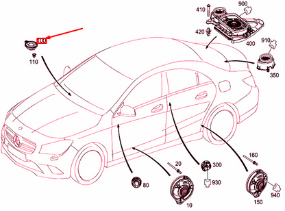 NEW MERCEDES-BENZ CLA C117 INSTRUMENT PANEL LOUDSPEAKER A1728200702 ORIGINAL