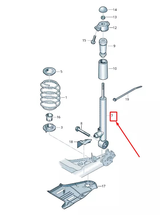 NEW VW GOLF SPORTSVAN AM REAR GAS SHOCK ABSORBER 5Q0513049EH