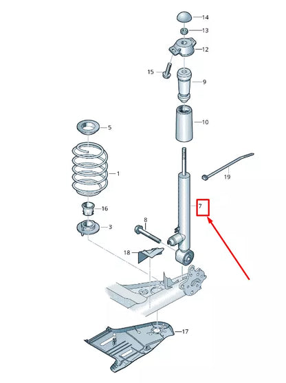 NEW VW GOLF SPORTSVAN AM REAR GAS SHOCK ABSORBER 5Q0513049EH