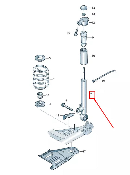 NEW VW GOLF SPORTSVAN AM REAR GAS SHOCK ABSORBER 5Q0513049EH