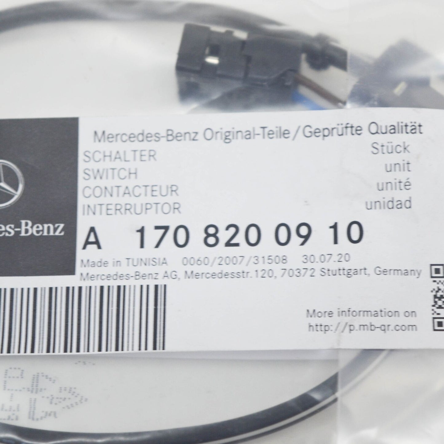 NEW MERCEDES BENZ SLK R170 ROOF FRONT LOCK PIN SWITCH A1708200910 ORIGINAL