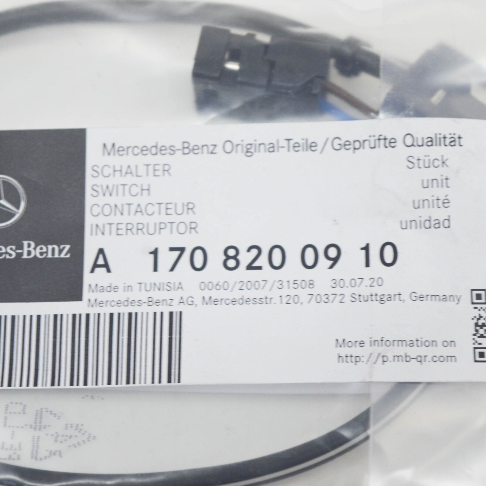 NEW MERCEDES BENZ SLK R170 ROOF FRONT LOCK PIN SWITCH A1708200910 ORIGINAL