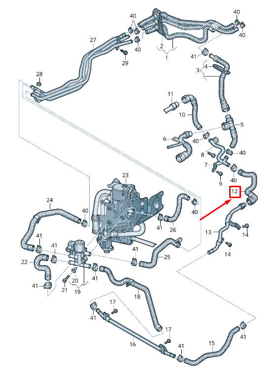 new audi a6 c8 coolant hose with quick release coupling 4k0819337n original