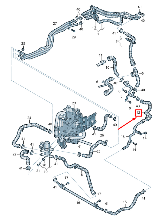 new audi a6 c8 coolant hose with quick release coupling 4k0819337n original