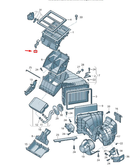 NEW VW TRANSPORTER VI T6 AIR DISTRIBUTION HOUSING BRACKET LHD 7H1819259
