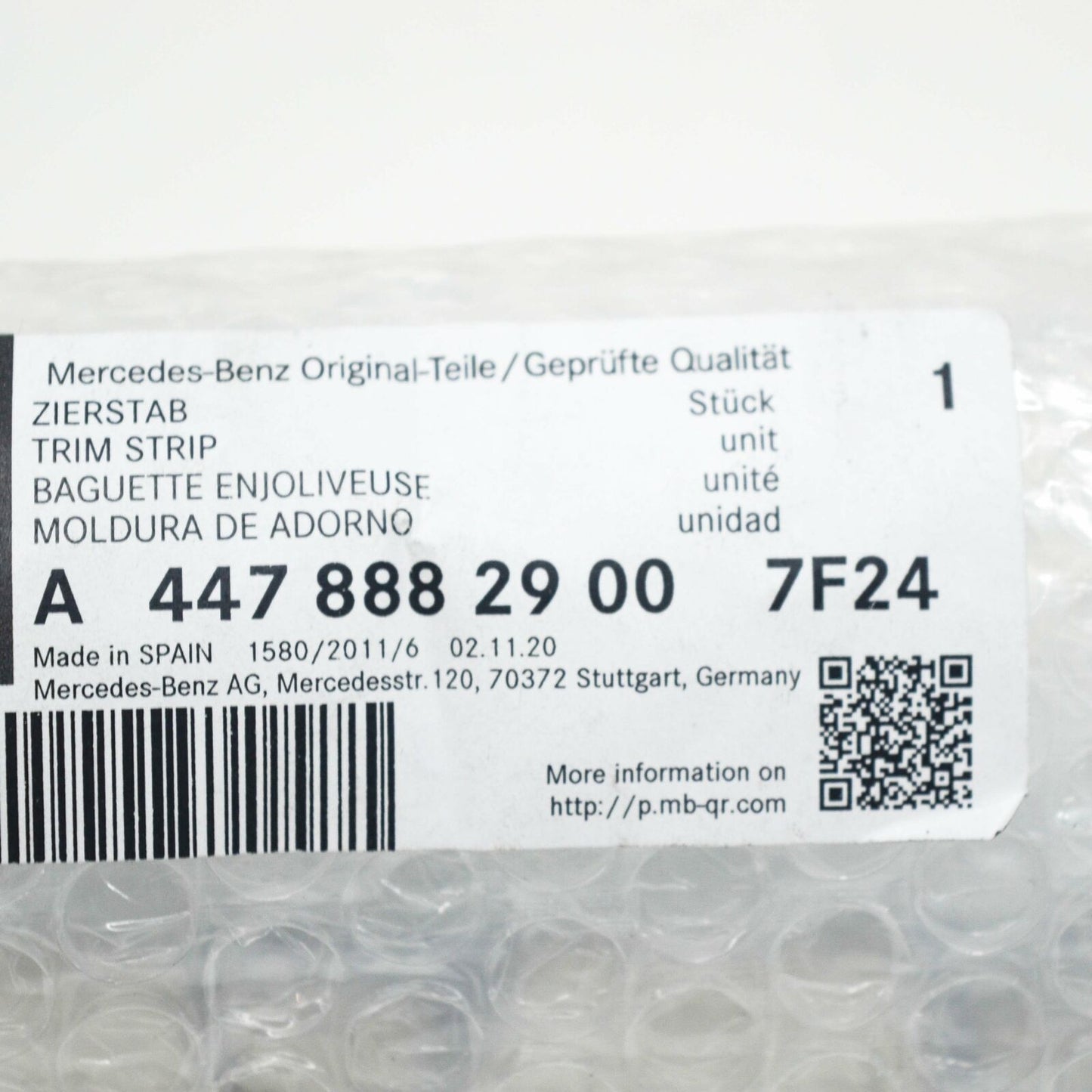 NEW MB VITO W447 AMG FRONT LEFT RADIATOR GRILLE CHROME TRIM A44788829007F24