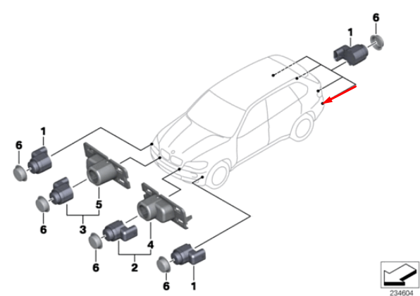 new bmw e72 rear parking sensor 66209270501 original