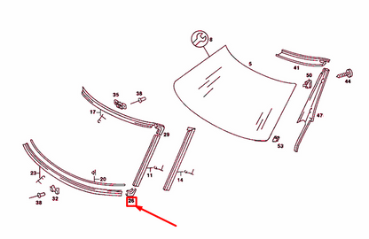 NEW MERCEDES-BENZ SL R107 WINDSHIELD RIGHT OUTER MOULDING A1076713630 ORIGINAL