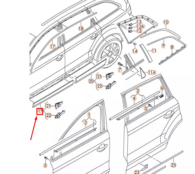 NEW AUDI Q7 4L FRONT RIGHT DOOR LOWER COVER 4L0853960HV7W ORIGINAL