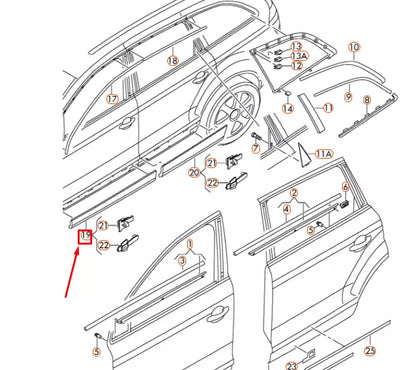 NEW AUDI Q7 4L FRONT RIGHT DOOR LOWER COVER 4L0853960HV7W ORIGINAL