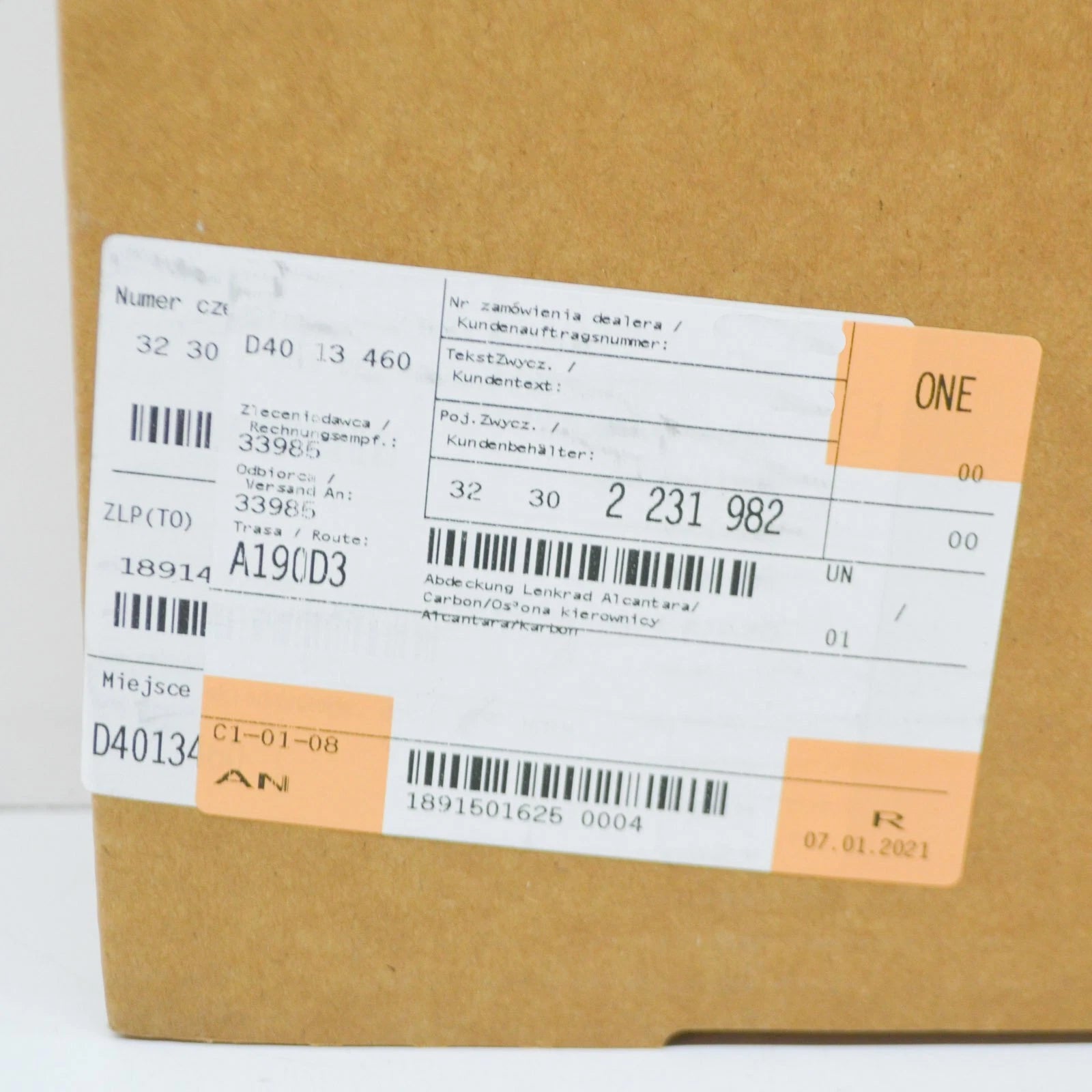 NEW BMW 1 F20 M STEERING WHEEL ALCANTARA COVER 32302231982 ORIGINAL