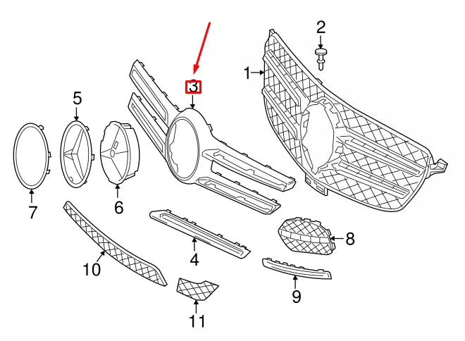 NEW MERCEDES-BENZ GLE C292 RADIATOR GRILLE COVER A292888022364 ORIGINAL