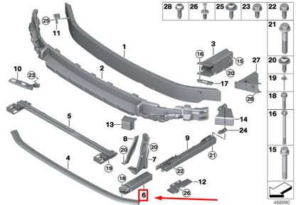 new mini clubman f54 front right deformation element 51117351526 7351526