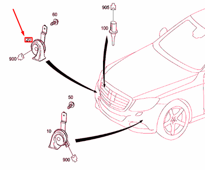 NEW MERCEDES-BENZ S W222 RIGHT SIDE HORN A2225421720 ORIGINAL