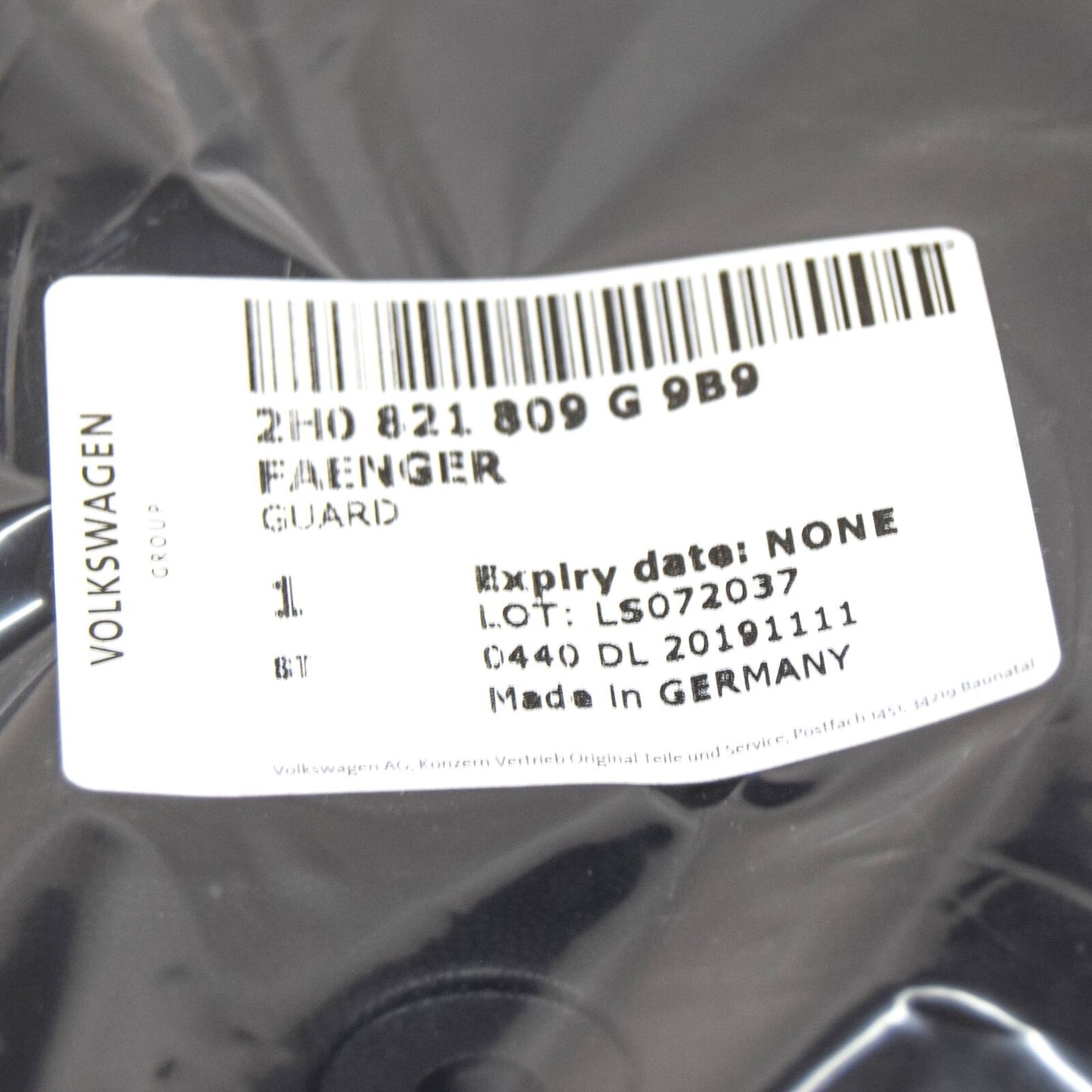 NEW VOLKSWAGEN AMAROK FRONT LEFT MUD FLAP 2H0821809G9B9 ORIGINAL