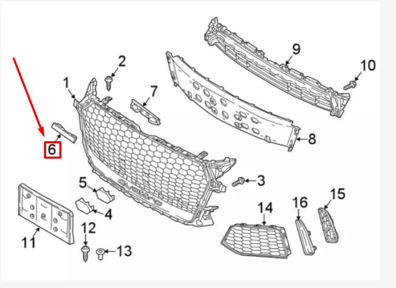 NEW AUDI TTRS 8S FV RADIATOR GRILLE EMBLEM BADGE 8S0853736DT94 GENUINE
