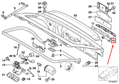 NEW BMW 3 COMPACT E36 TRUNK LID GRIP 51228399413 8399413 ORIGINAL