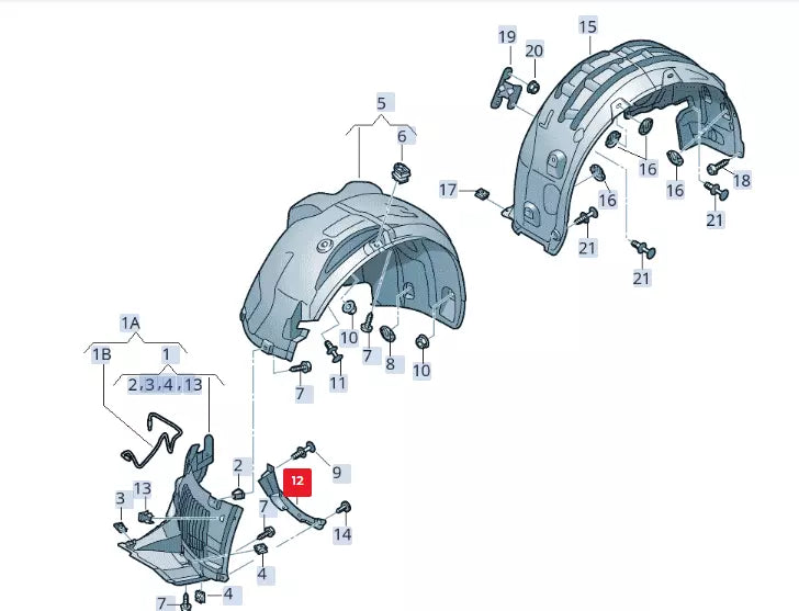 NEW AUDI RS6 ALLROAD QUATTRO 4G FRONT RIGHT WHEEL SPOILER 4G0853888D ORIGINAL