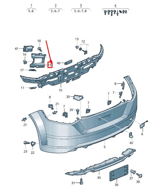 new audi tt fv rear right bumper cover reinforcement bracket 8s0807774b original