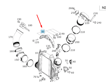NEW MERCEDES-BENZ CLS C257 CHARGE AIR COOLER MOUNT BRACKET A2640906300 ORIGINAL