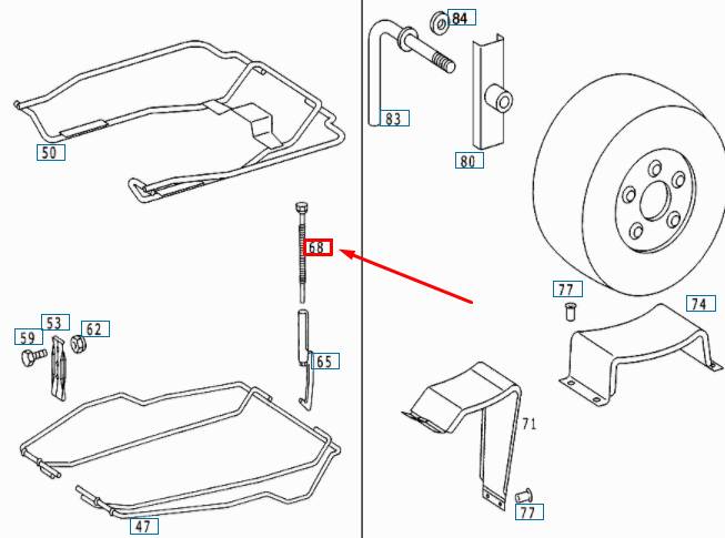 NEW MERCEDES-BENZ SPRINTER W903 SPARE WHEEL CARRIER BOLT A9014030471 ORIGINAL