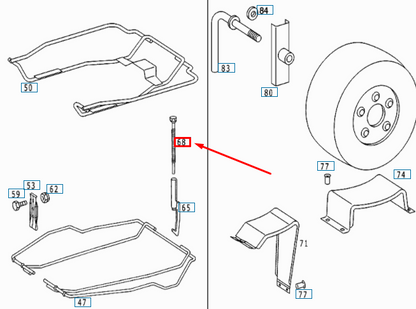 NEW MERCEDES-BENZ SPRINTER W903 SPARE WHEEL CARRIER BOLT A9014030471 ORIGINAL