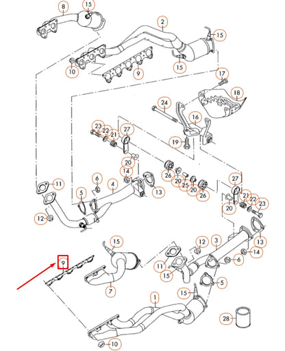 NEW AUDI A6 C6 LEFT EXHAUST MANIFOLD GASKET SEAL 07L253039G ORIGINAL