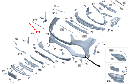 NEW MERCEDES-BENZ GLE W167 FRONT RIGHT BUMPER TRIM MOLDING A1678858303 ORIGINAL