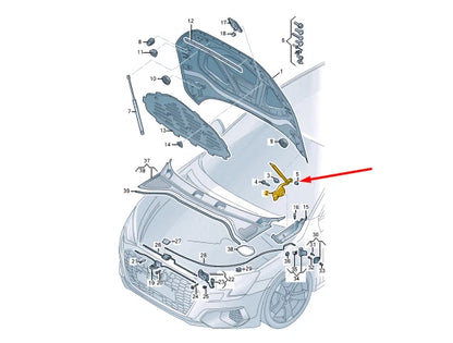 NEW AUDI A3 SPORTBACK 8YA FRONT RIGHT BONNET HOOD HINGE 8Y0823302B ORIGINAL