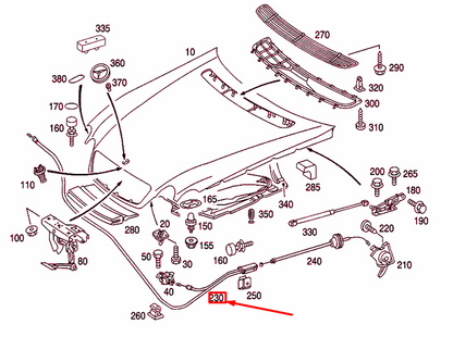 NEW MERCEDES-BENZ CL C215 ENGINE HOOD CABLE A2158800059 ORIGINAL