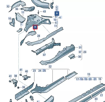 NEW AUDI RS4 AVANT B9 FRONT LEFT WHEEL HOUSING 8W0806213B