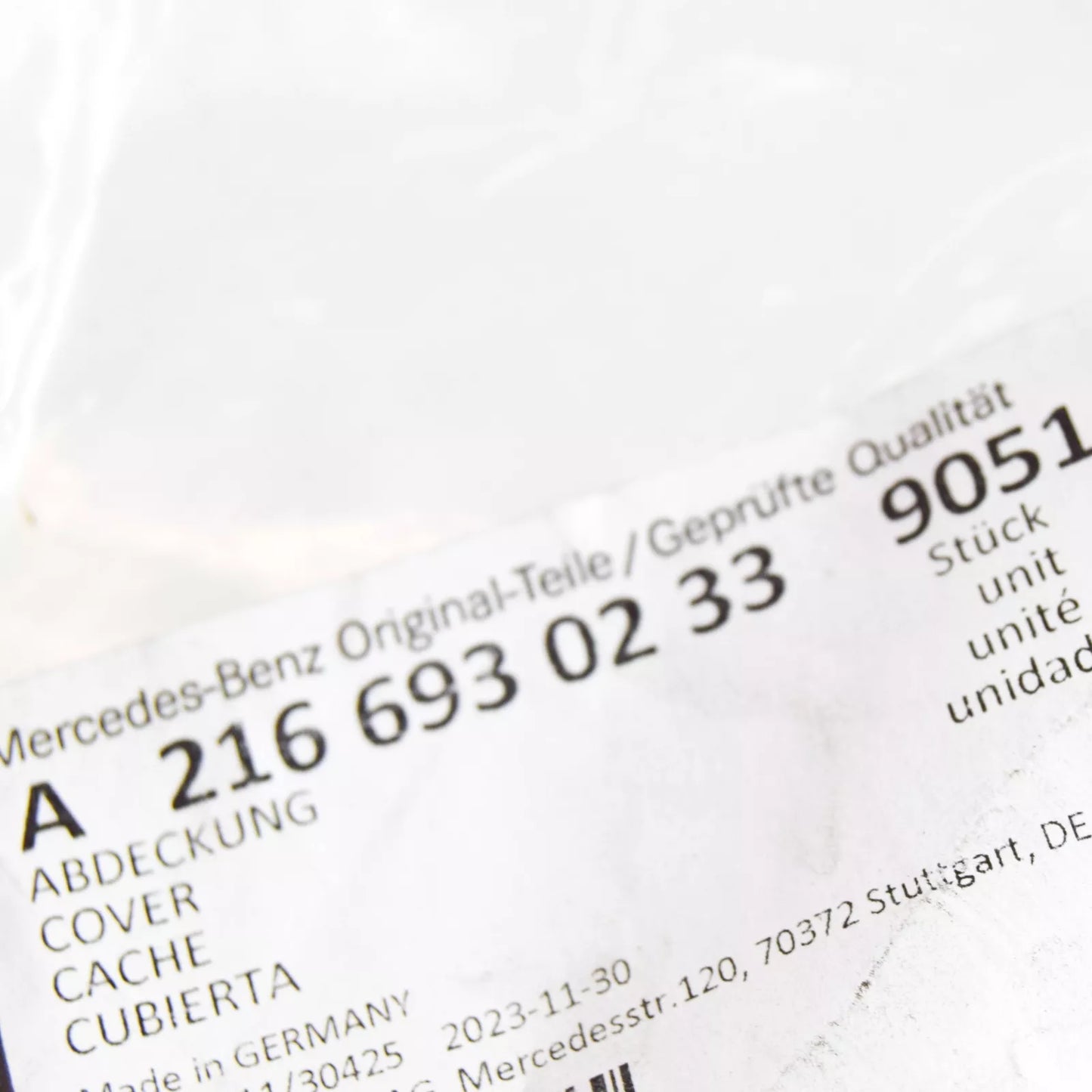 NEW MB CL C216 LUGGAGE COMPARTMENT RIGHT WELD SEAL COVER A21669302339051