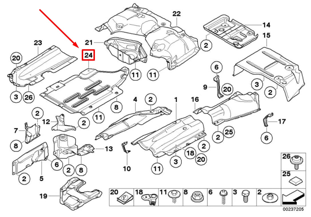 NEW BMW 3 E90 CENTER UNDERCOVER PANEL 7205472 51757205472 ORIGINAL