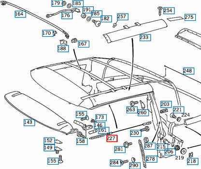 NEW MERCEDES BENZ SL R129 TOP ROOF LEFT CABLE A1297701166 ORIGINAL