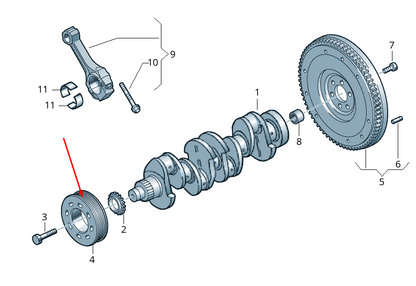 new volkswagen tiguan ad crankshaft pulley 04c105243t original
