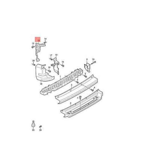 new vw crafter flatbed sz rear right bumper bracket guide 7c0807394a original