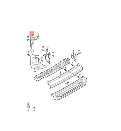 new vw crafter flatbed sz rear right bumper bracket guide 7c0807394a original