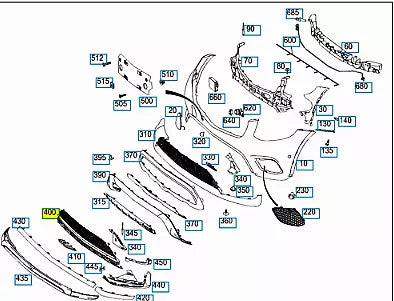 NEW MB GLC X253 AMG FRONT LOWER CENTER GRILLE A2538852400 ORIGINAL