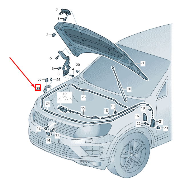 NEW VW TOUAREG 7P MK2 ENGINE BONNET RIGHT MOUNTING BLOCK 7P6823196 ORIGINAL
