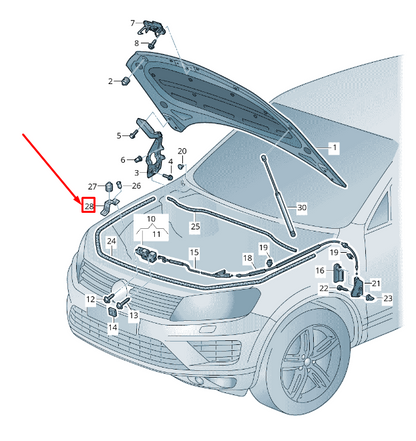 NEW VW TOUAREG 7P MK2 ENGINE BONNET RIGHT MOUNTING BLOCK 7P6823196 ORIGINAL