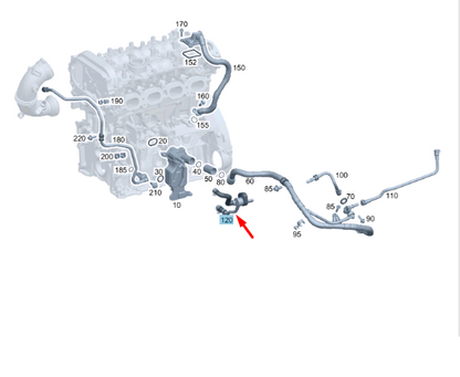 NEW MERCEDES-BENZ C W205 ENGINE BREATHING VENT PIPE LINE A2740187201 ORIGINAL