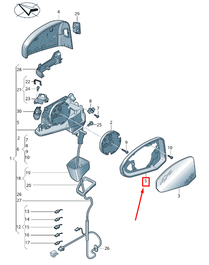 NEW AUDI Q2 GA RIGHT EXTERIOR MIRROR FRAME 81A8572409B9 ORIGINAL
