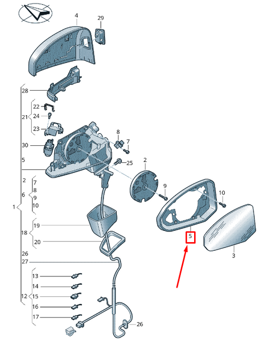 NEW AUDI Q2 GA RIGHT EXTERIOR MIRROR FRAME 81A8572409B9 ORIGINAL