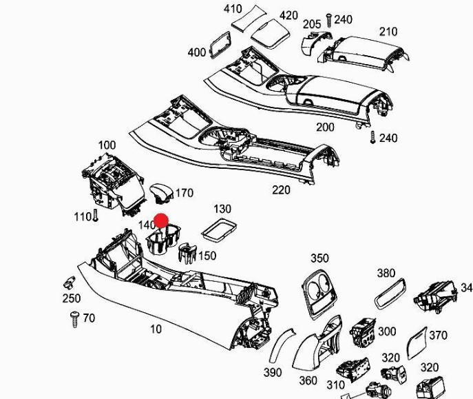 NEW MERCEDES-BENZ S-CLASS W222 CUP HOLDER A2226830075 ORIGINAL