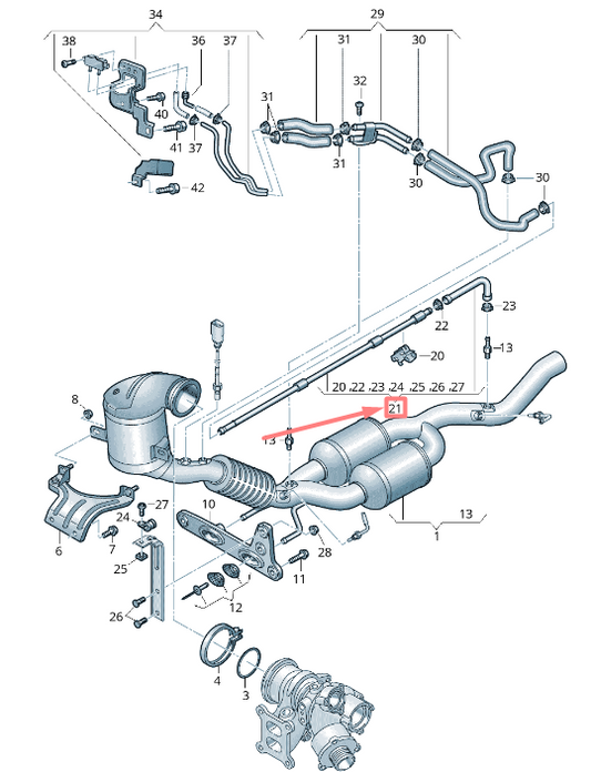 new volkswagen tiguan ad mk2 exhaust pipe control line 3g0131553c original