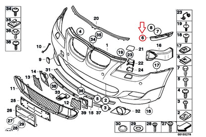 NEW BMW 5 E60 FRONT BUMPER RIGHT BRACKET 51117033706 ORIGINAL