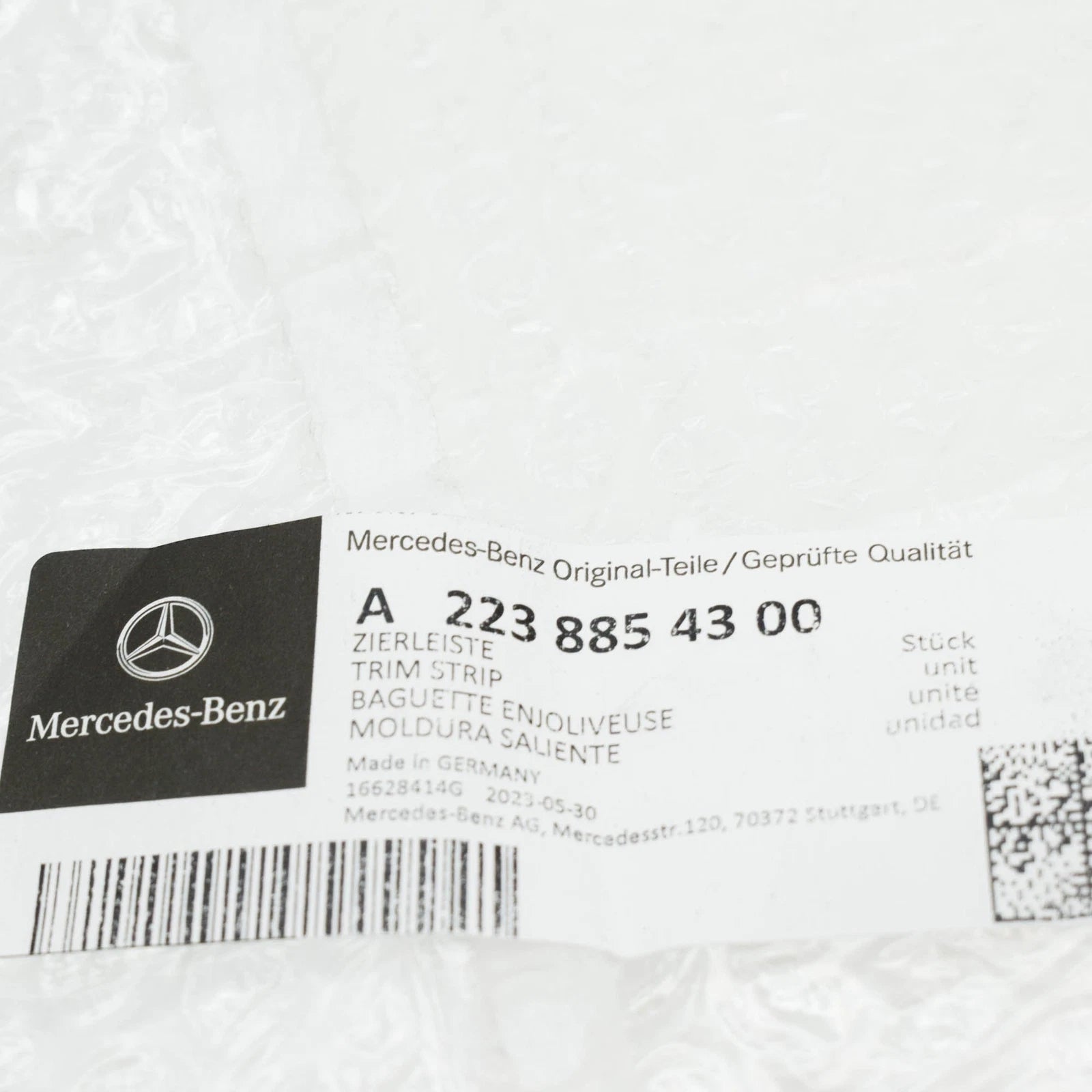 NEW MERCEDES-BENZ S W223 FRONT BUMPER RIGHT TRIM STRIP A2238854300 ORIGINAL